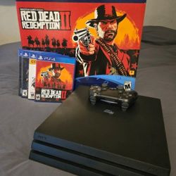 Like New Sony PS4 PRO 1TB – Red Dead Redemption 2 Bundle - 4 Games
