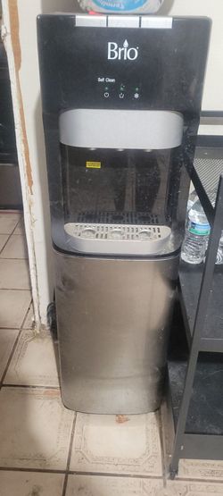 Brio 500 Series Tri-Temp Self-Cleaning Bottom Loading Water Cooler - Stainless Steel / Black