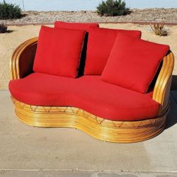 Vintage Pencil Reed Rattan Couch