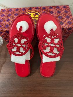 Tory Burch Miller Crystal Sandals Red