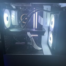 Pc full setup including dual monitors with table arm 