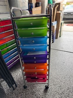 🎨 10-Drawer Rolling Storage Cart – Rainbow Colors (2nd one available!)