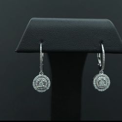 Diamond (1/4 Ct) Circle Leverback Earrings