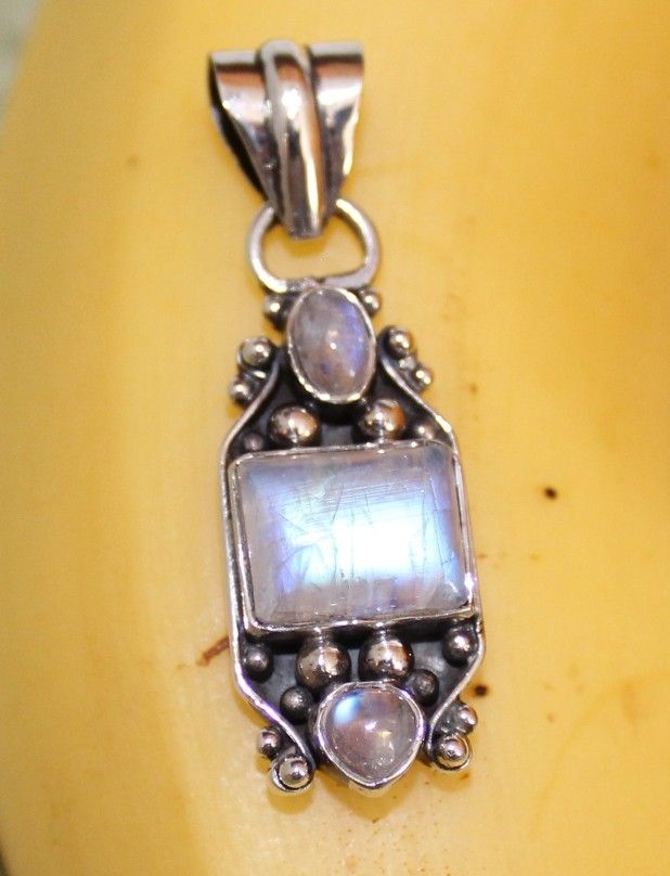 Silver Pendant with Gemstones