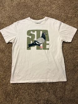 Staple Pigeon Logo Block T Shirt Size XL Cream