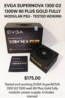 EVGA SuperNOVA 1300 G2 1300W 80+ Gold Fully Modular PSU – Tested & Working
