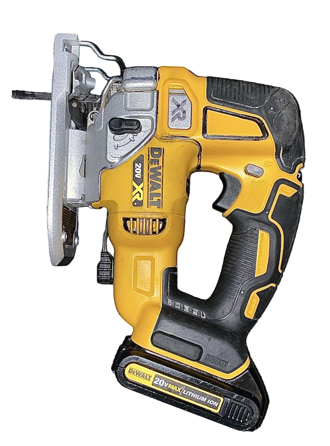 DeWALT #DCS334 XR 20-Volt Max Brushless Variable Speed Keyless Cordless Jigsaw & DeWALT 20V LITHIUM ION BATTERY (2 items)