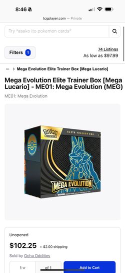 Mega Evolution Pokemon ETB lucario