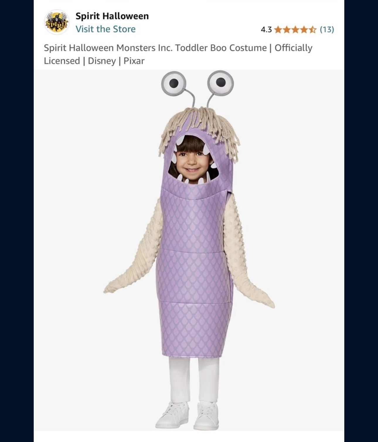 ‘Boo’ Costume , Monster’s Inc.