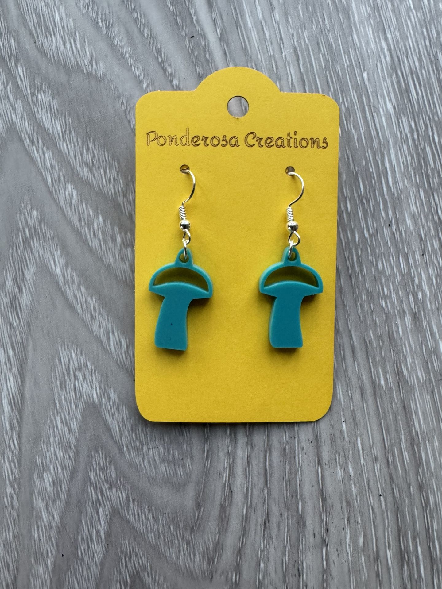 Teal Mushroom - Earrings (Style 2)