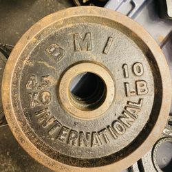 BMI Iron Weights 10, 25 and 35LB Plates 