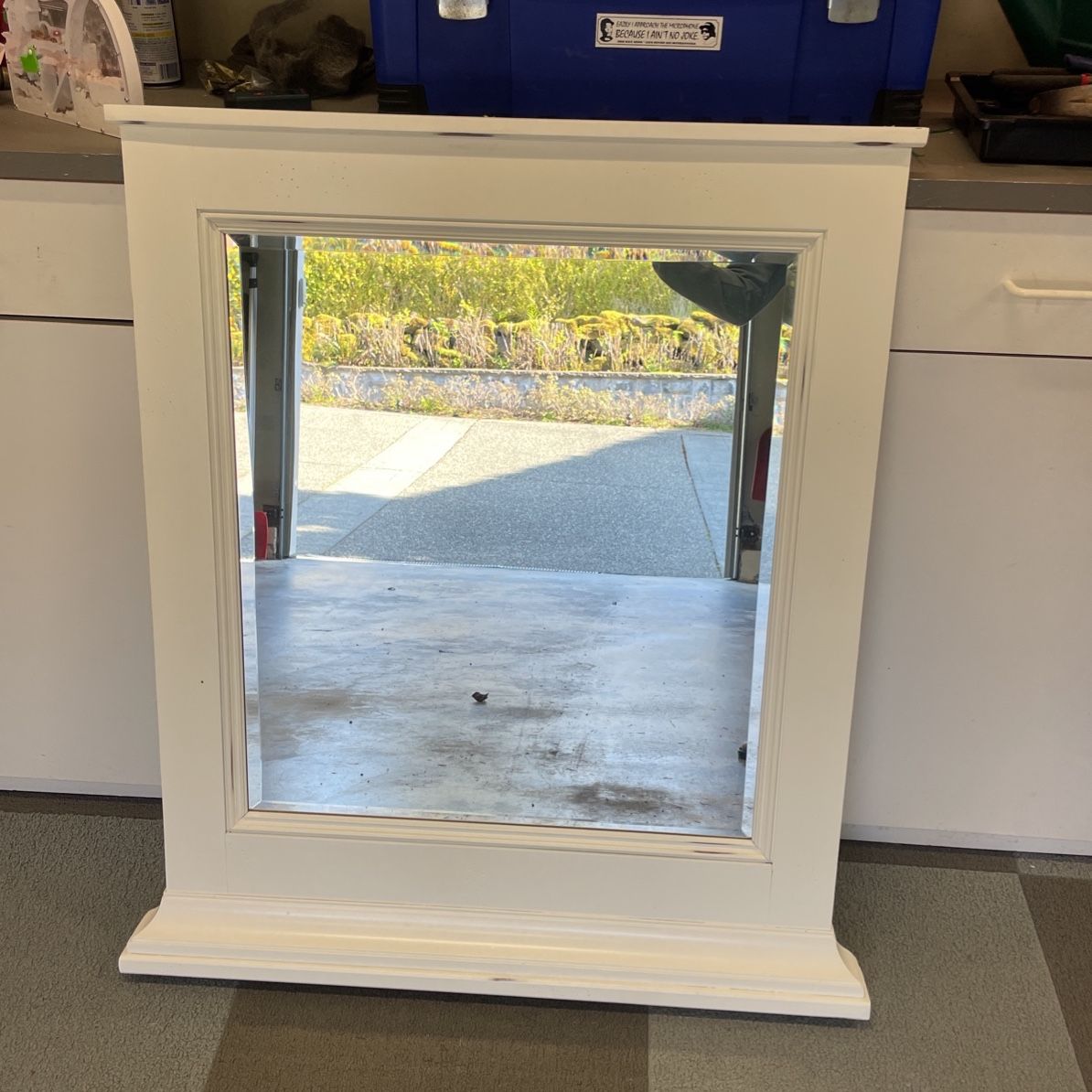 White Mirror . Great for Top Of Dresser