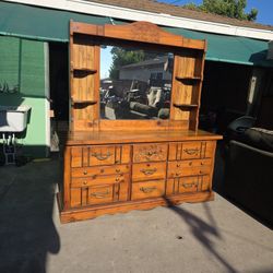 Vintage Dresser With Mirror 
