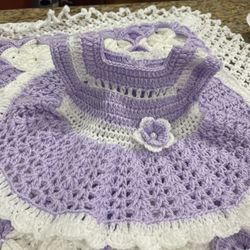 Girls Dresses And Baby Blanket 