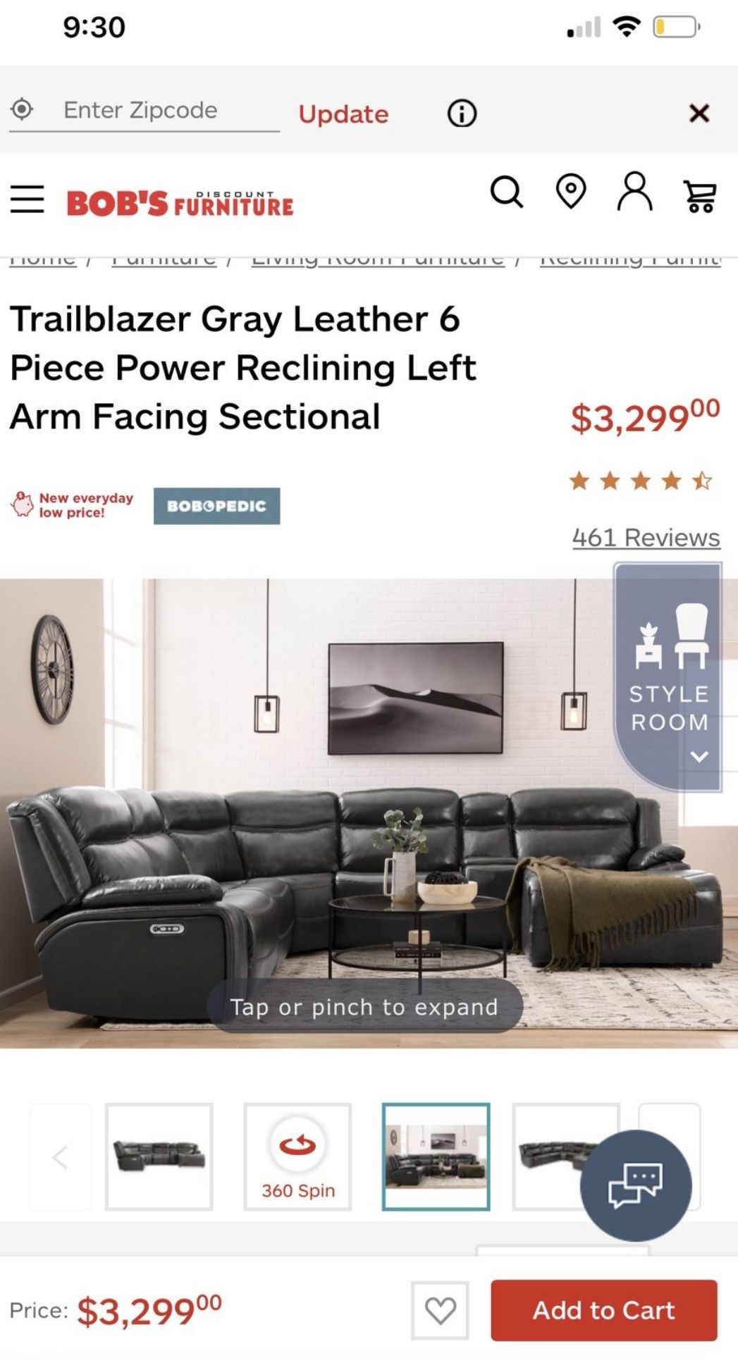 100% Leather Section Couch