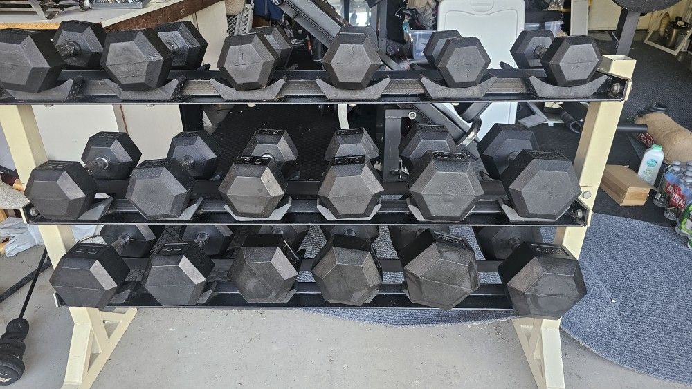 Gympack Hex Rubber Dumbell Set 570lbs 