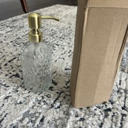 Gold Glass Soap Dispenser,16 Oz 