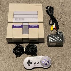 Super Nintendo SNES Console Bundle w/ Controller Power AV Cords Tested READ