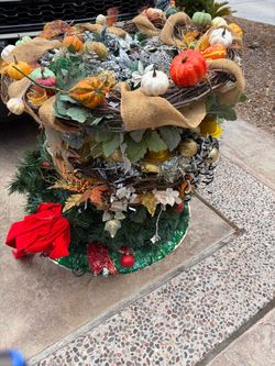 Big lot of holiday hanging wreaths