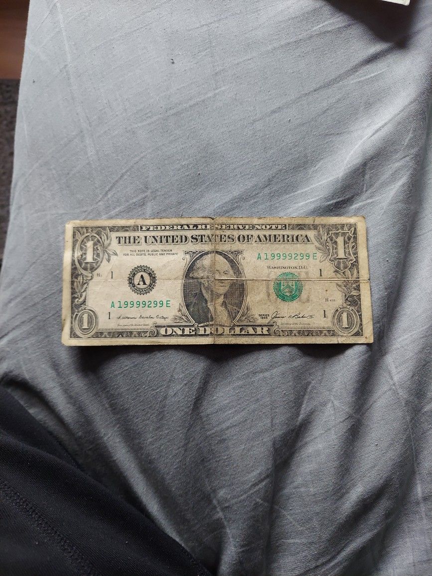 1985 Trinary 1 Dollar Bill
