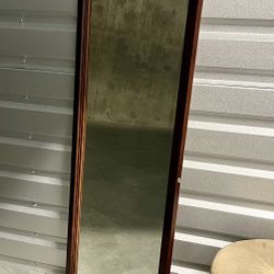 1970s French / English Style Wood Wall Mirror