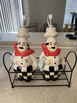 Vinegar Oil sauce containers lid bottles with rack for kitchen dining