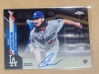 DODGERS TONY GONSOLIN AUTOGRAPH BASEBALL CARD 