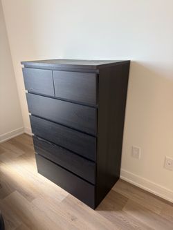 IKEA MALM 6-Drawer Dresser Black-Brown
