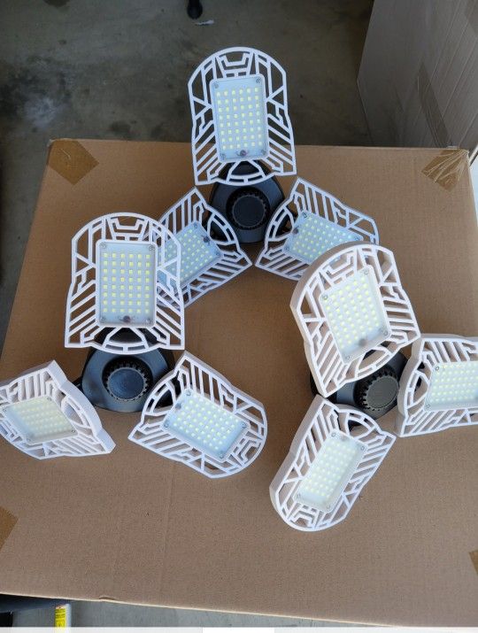 3 Pack LED Garage Light, 6000 Lumens Deformable Garage Light, 60W Ultra-Bright Trilight Lamp Set With 3 Adjustable Panels, 6000K Light for Shop, Gara