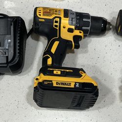 Dewalt Double Drills with Battery and Bag