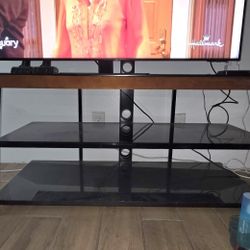 Tv Stand Wood And Dark Glass
