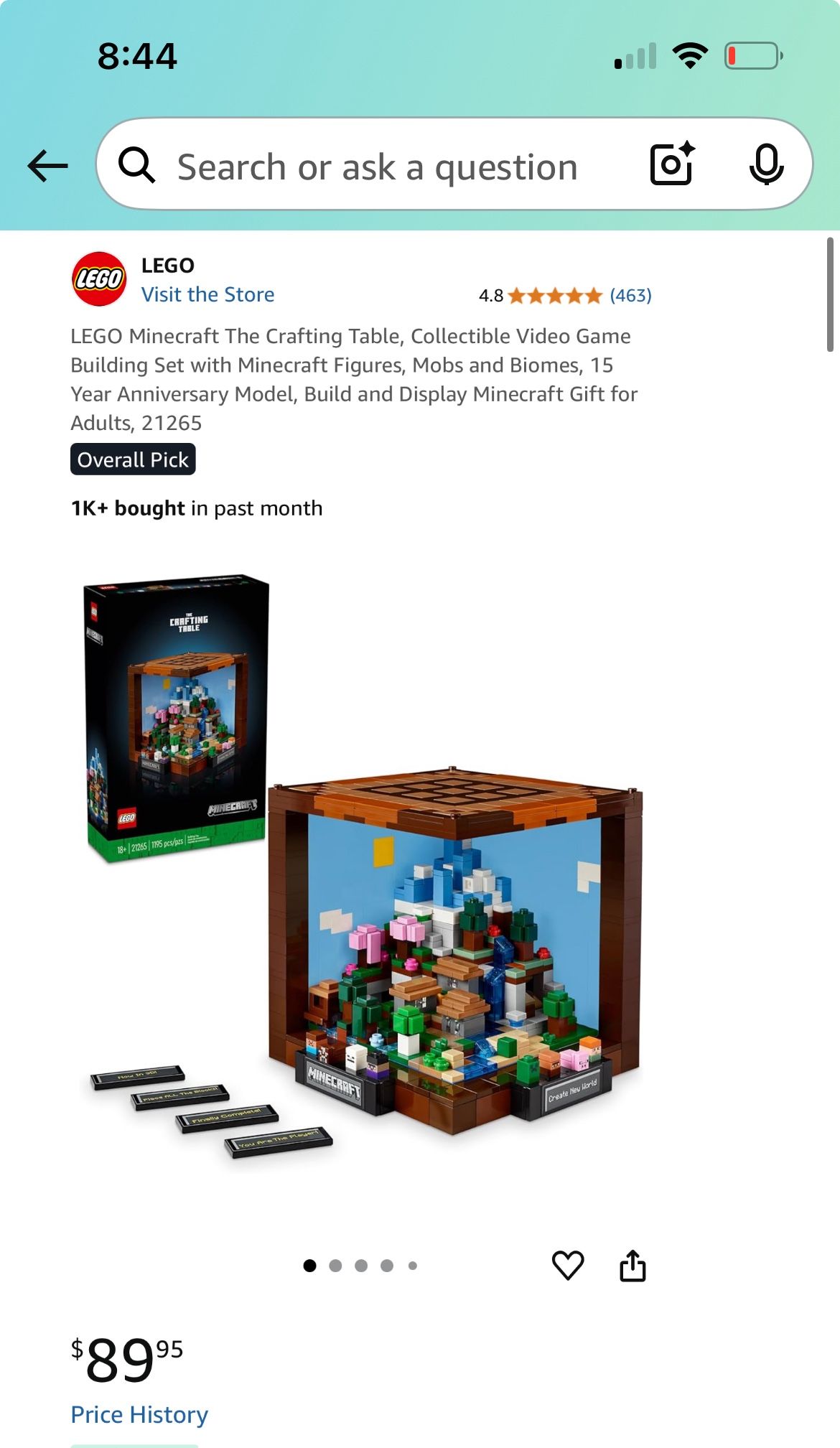 LEGO Minecraft The Crafting Table, Collectible Video Game