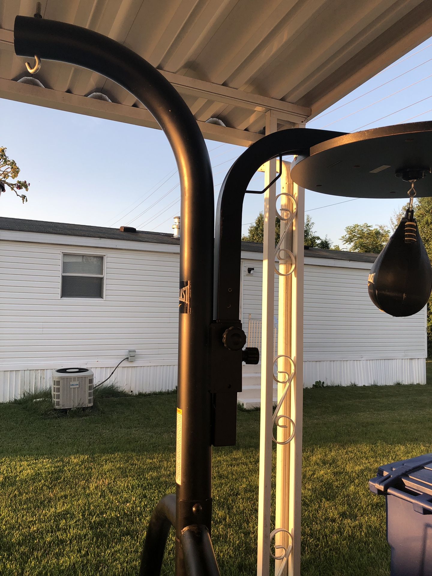 Punching bag and speed bag set up