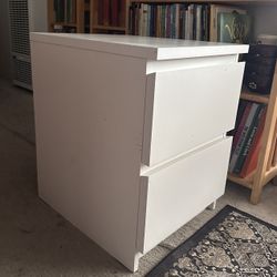 White IKEA Malm Nightstand