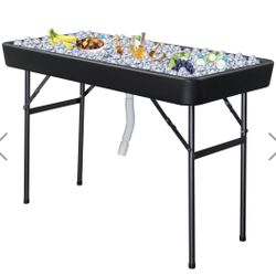 VINGLI 4FT Party Ice Cooler Table Foldable Camping Buffet Ice Table black brand new in box $75 F24（2）