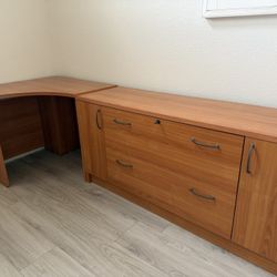 Corner Desk with Matching File Cabinet 