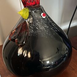 Large MURANO glass rooster 11”. Small chip in eye.