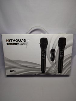 K28 Rechargeable Wireless Microphone Karaoke Cordless Microphone with Volume & E
