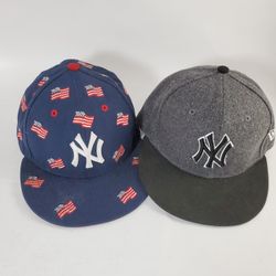 New York Yankees Red White Blue U.S.A. Flag  7 1/4 Fitted Hat