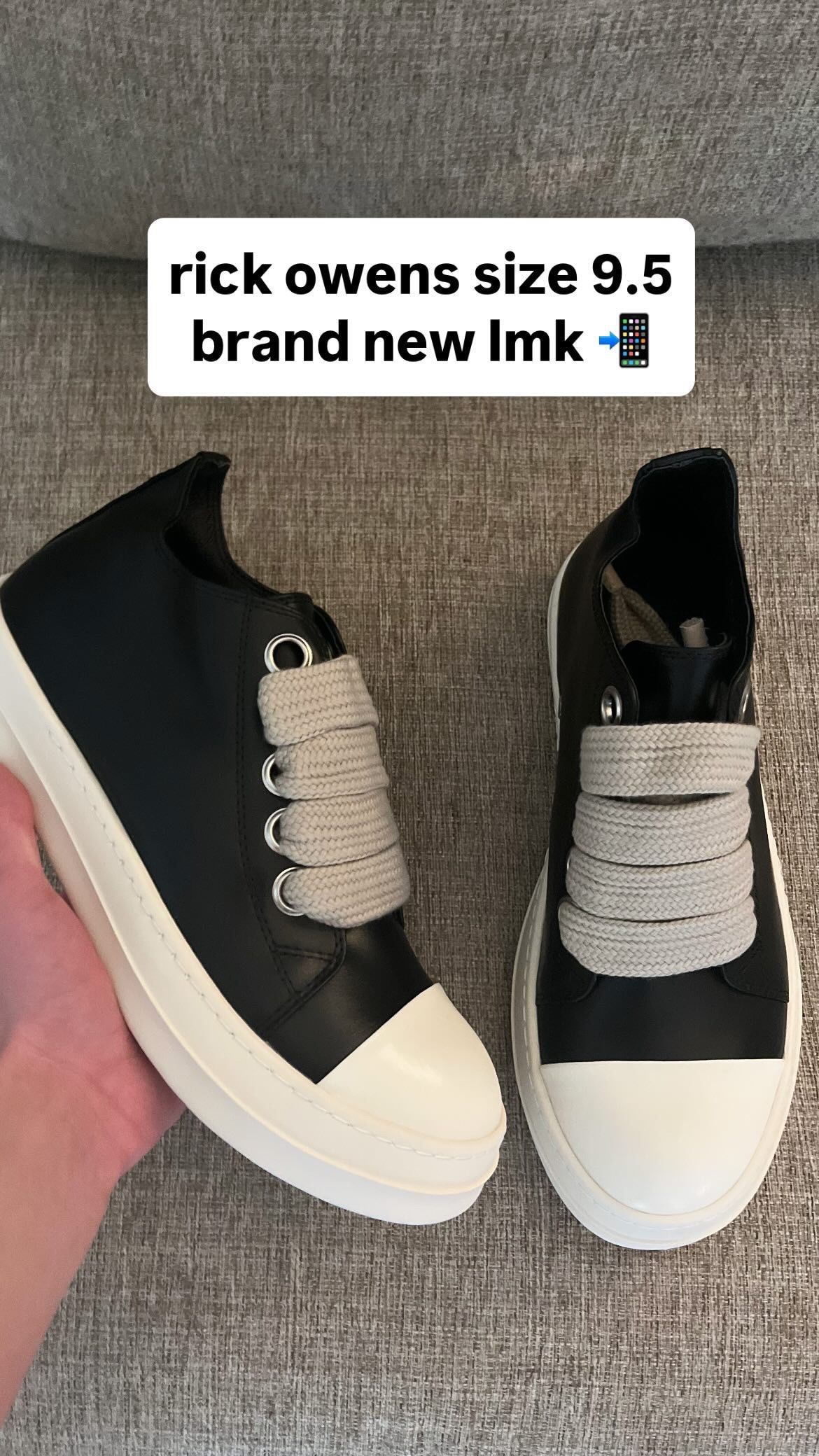 rick owen jumbo laced lows