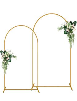 2 Pack Arch Backdrop Stand (7.2FT/6FT), Balloon Arch Stand, Metal Background Arch Stand, Backdrop Arch Frame, Wedding Arch for Backdrop