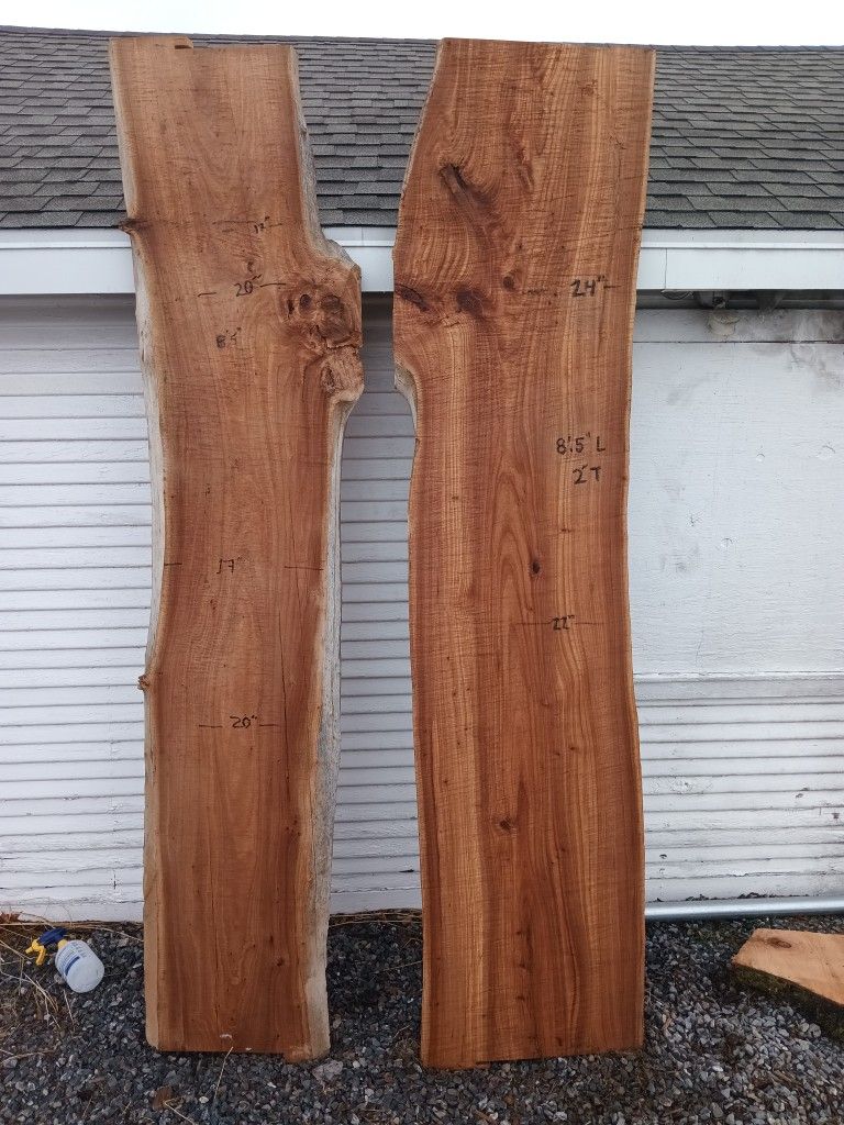 8'x24" Live Edge Hard Wood Slab