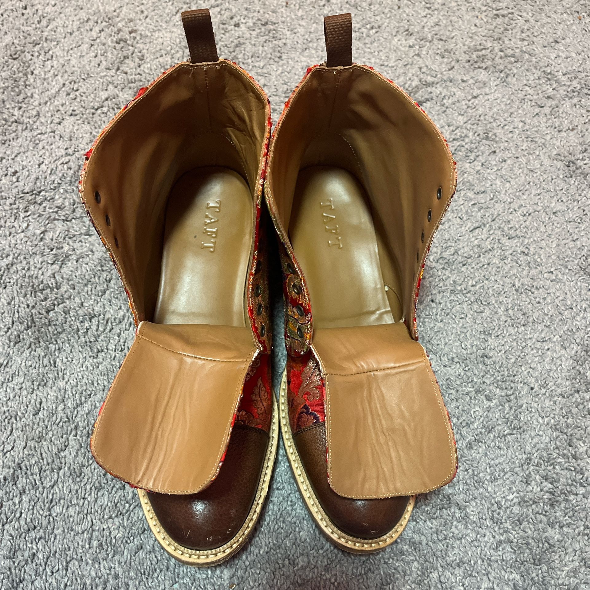 Taft Jack In Red Paisley Ankle Boots display picture 1