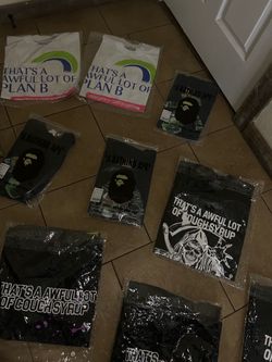 Whole lotta cough syrup and bape shirts