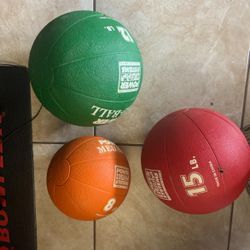 Medicine Balls 15 Pounds And 8 Pounds And 12