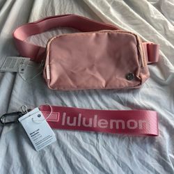 Lululemon Pink Bundle Set Everywhere Belt Bag And Never Lost Keychain