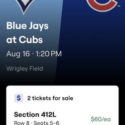 Chicago Cubs 2 Tickets 