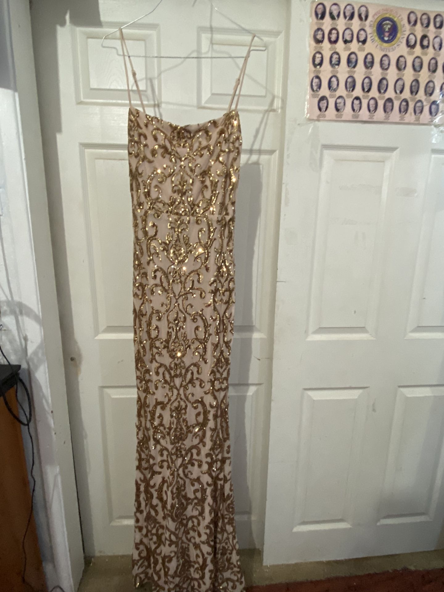 Gold Mermaid Sequin Dress (formal/prom)