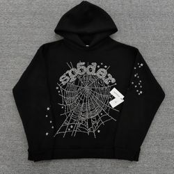 SP5DER Black Hoodie