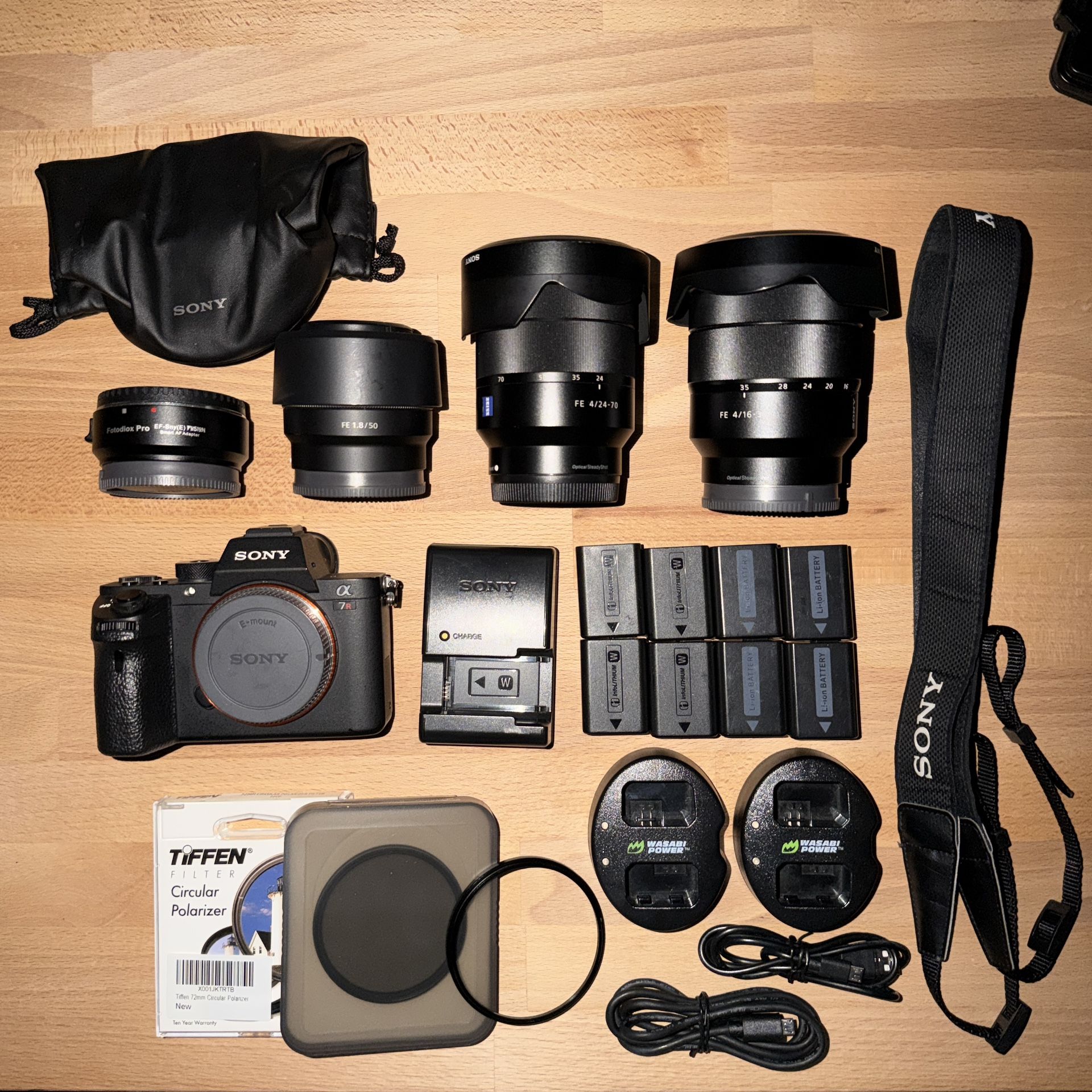 Sony A7R II + Zeiss 24-70 + 16-35 + 50mm + Accessories – Full Pro Bundle
